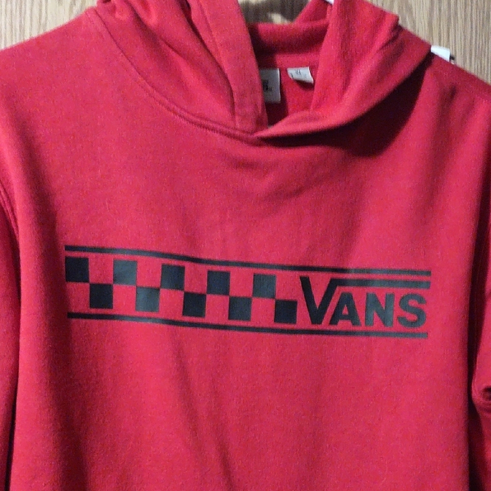 Vans Scarlet Hoodie with Black Checkered Logo - Picture 6 of 8